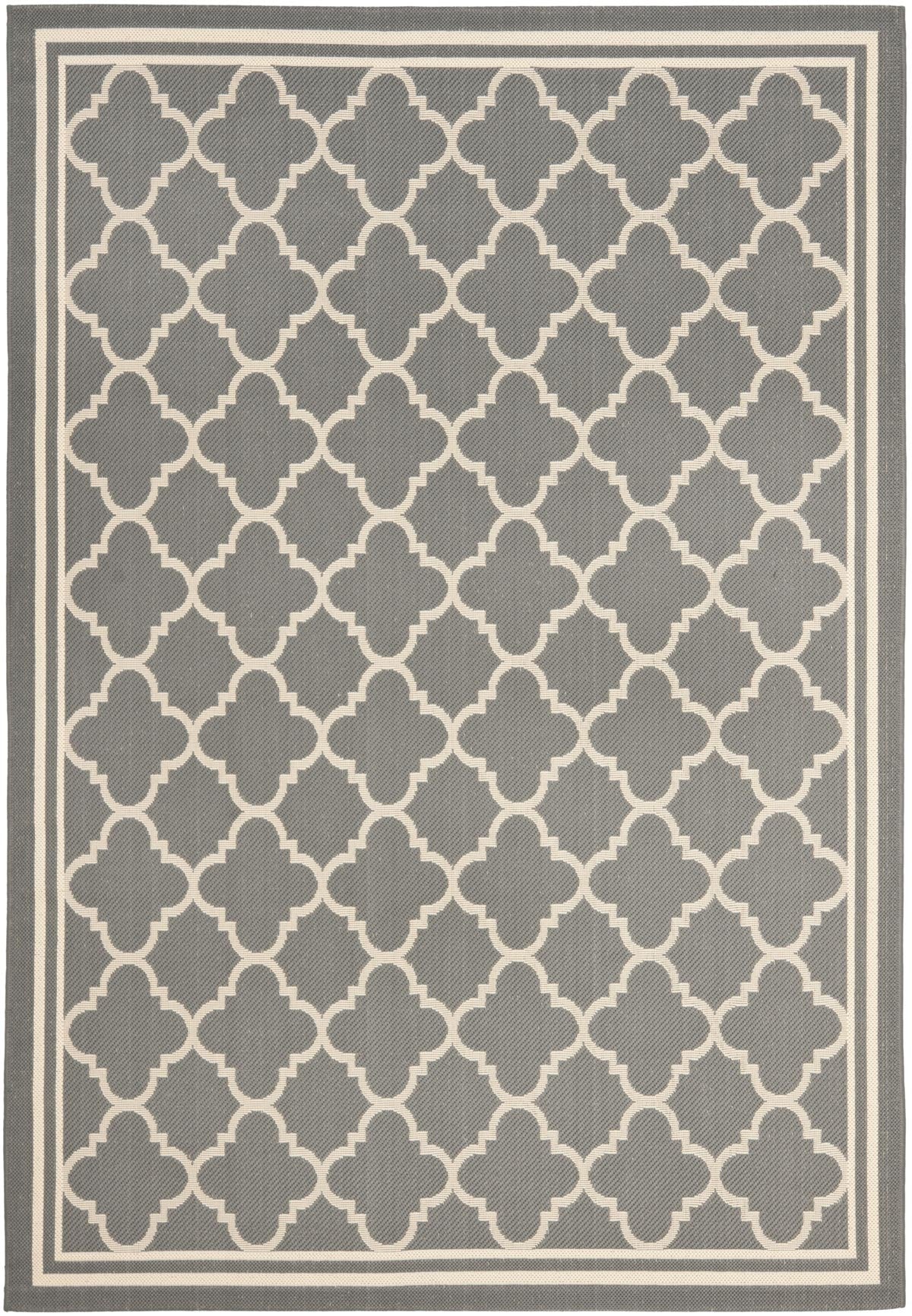  Safavieh Courtyard 6918 Indoor / Outdoor Rug - Anthracite / Beige - Bonton