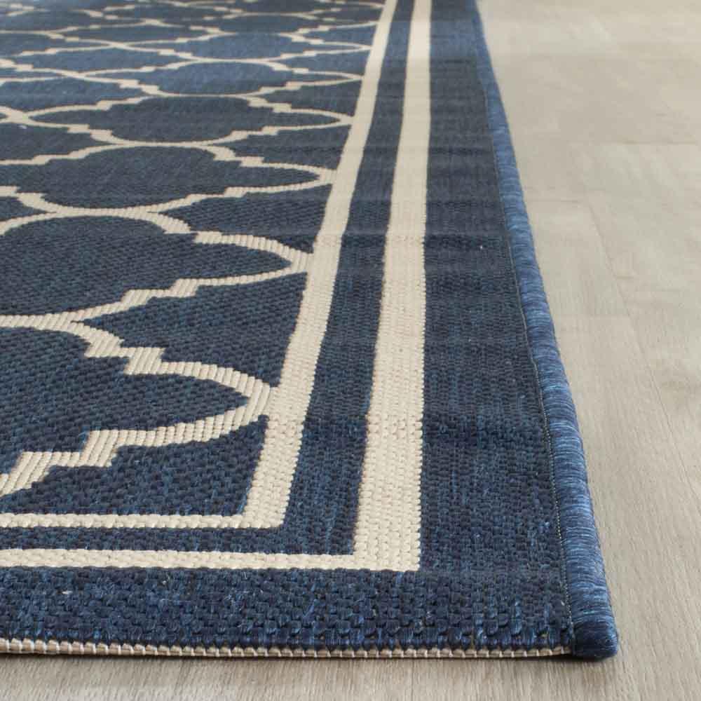  Safavieh Courtyard 6918 Indoor / Outdoor Rug - Anthracite / Beige - Bonton