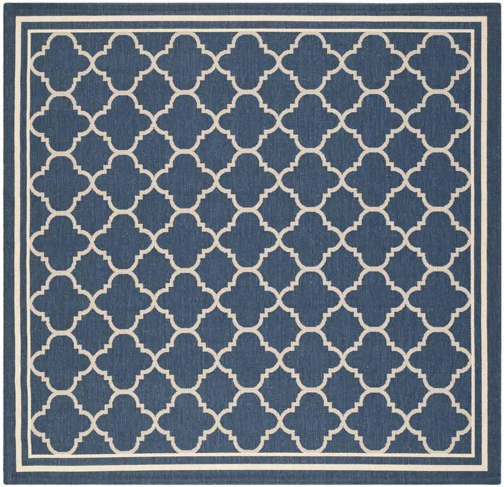  Safavieh Courtyard 6918 Indoor / Outdoor Rug - Anthracite / Beige - Bonton