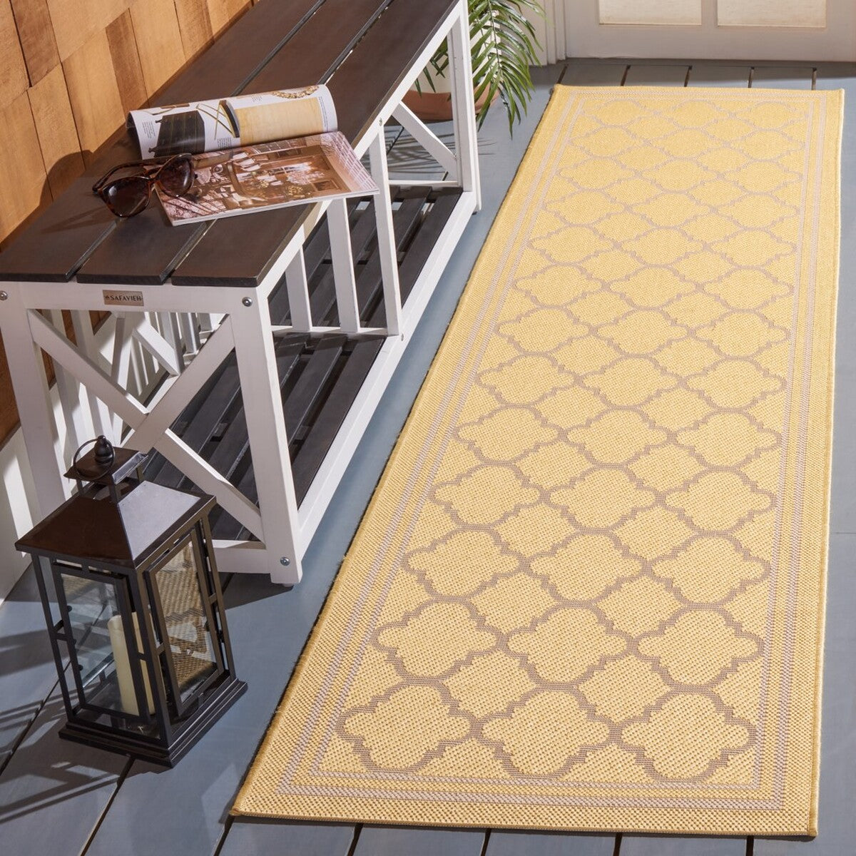  Safavieh Courtyard 6918 Indoor / Outdoor Rug - Gold / Beige - Bonton