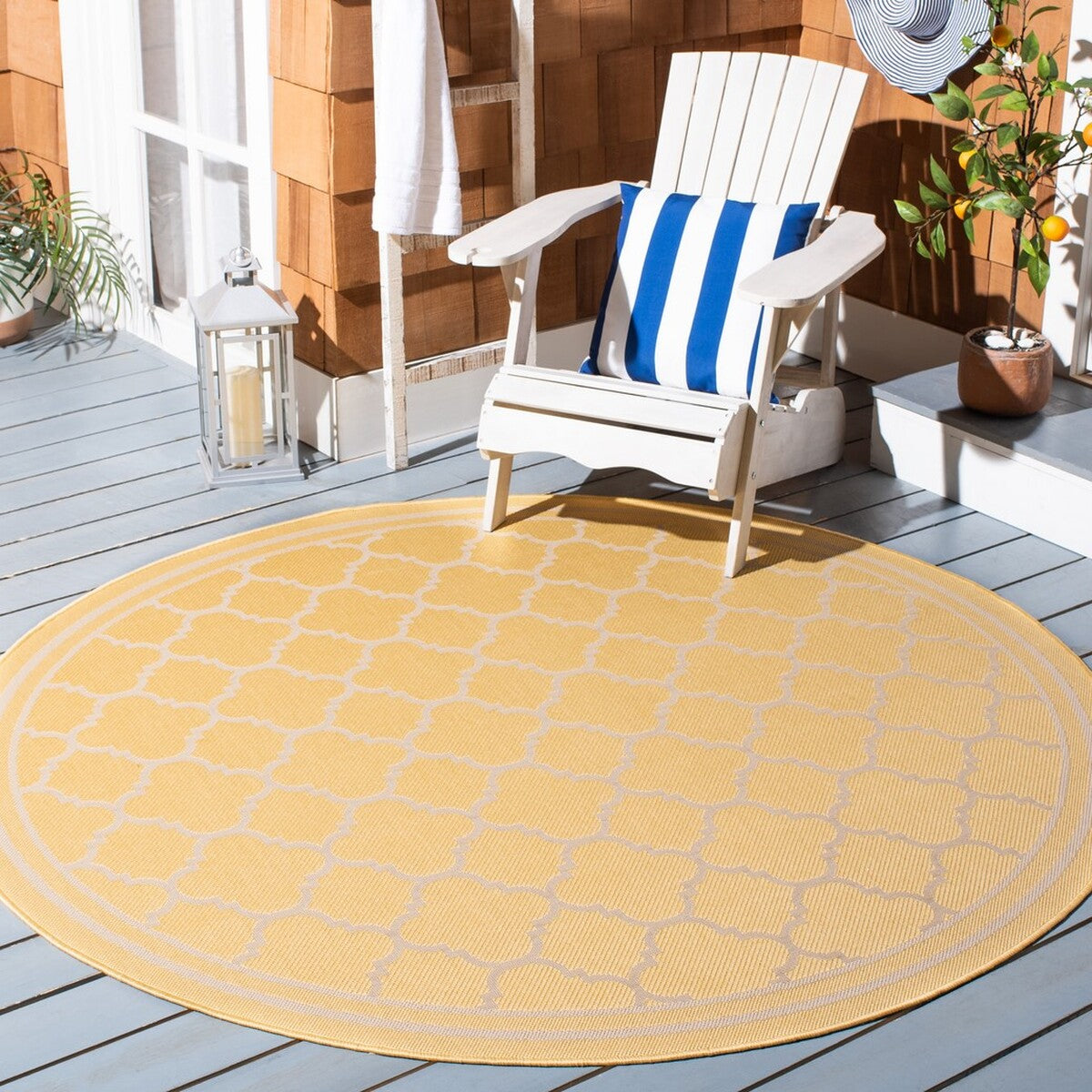  Safavieh Courtyard 6918 Indoor / Outdoor Rug - Navy / Beige - Bonton