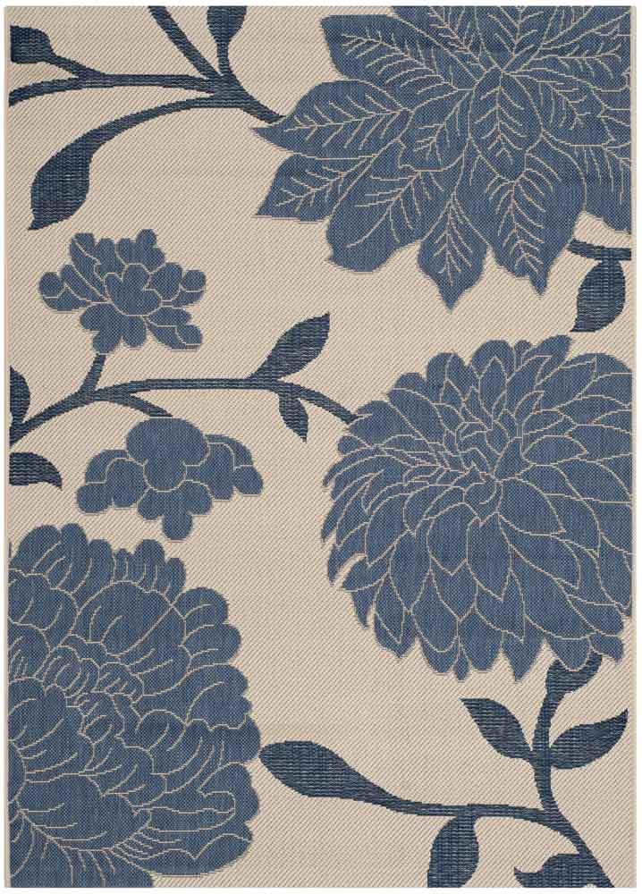  Safavieh Courtyard 7321 Indoor / Outdoor Rug - Beige / Blue - Bonton