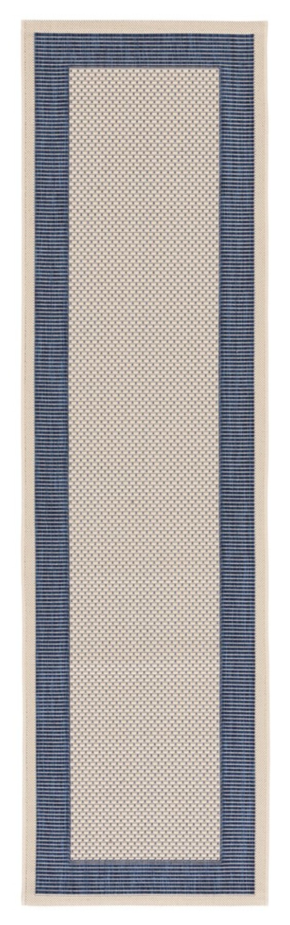  Safavieh Courtyard 7987 Indoor / Outdoor Rug - Navy / Beige - Bonton