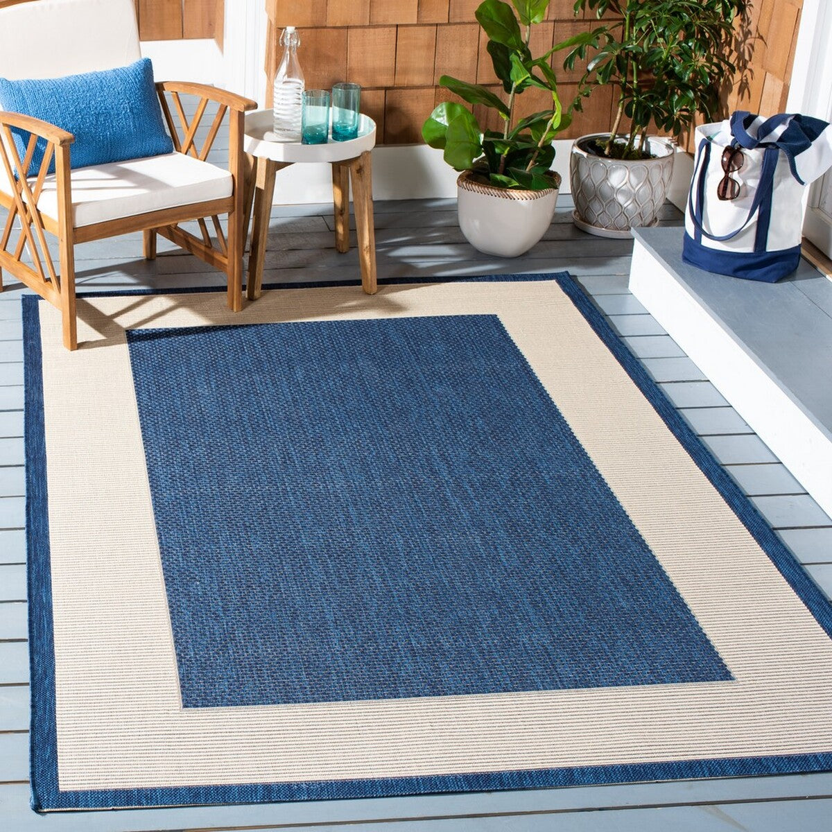  Safavieh Courtyard 7987 Indoor / Outdoor Rug - Beige / Dark Green - Bonton