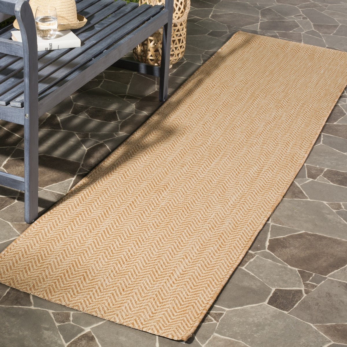  Safavieh Courtyard 8022 Indoor / Outdoor Rug - Dark Green / Beige - Bonton