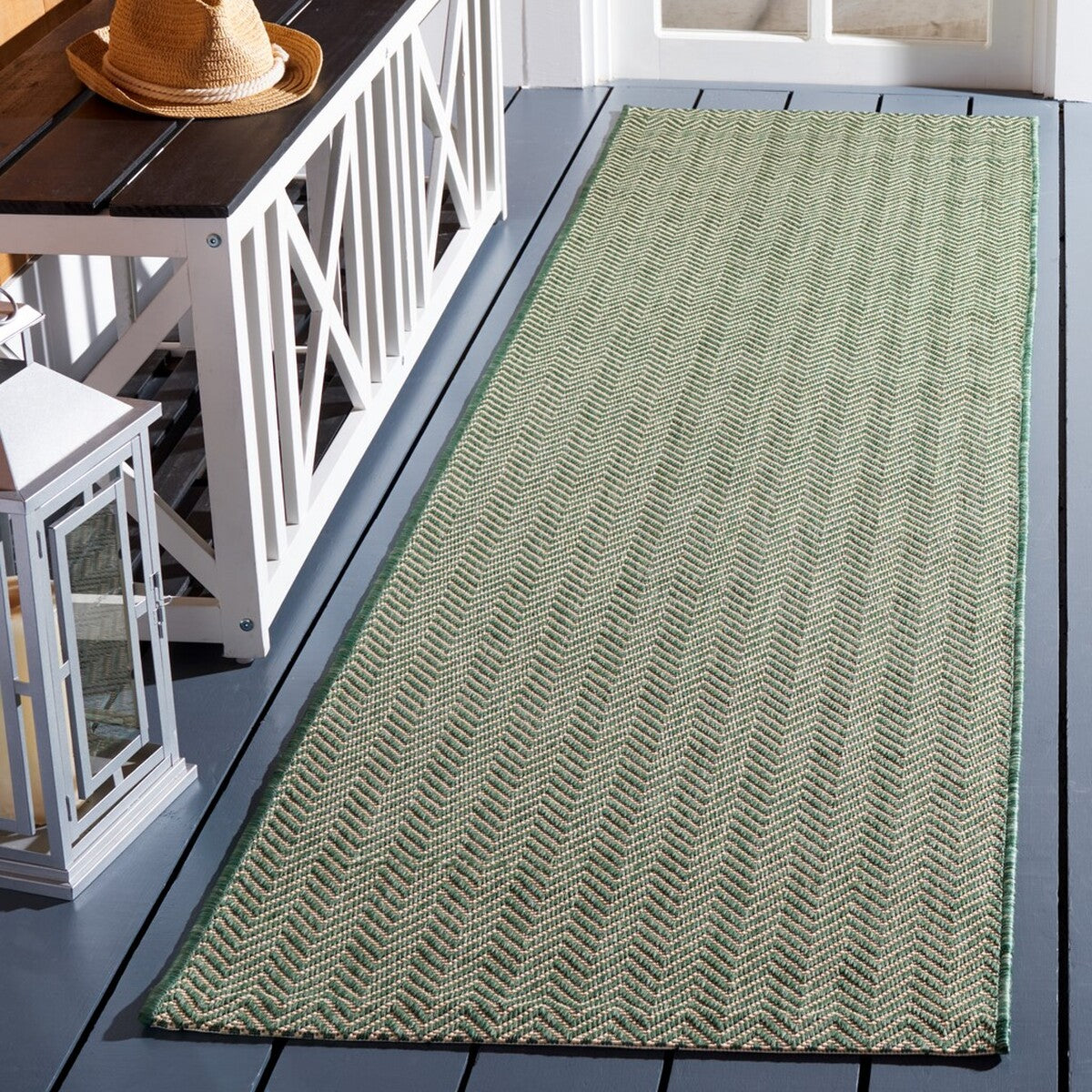  Safavieh Courtyard 8022 Indoor / Outdoor Rug - Dark Green / Beige - Bonton