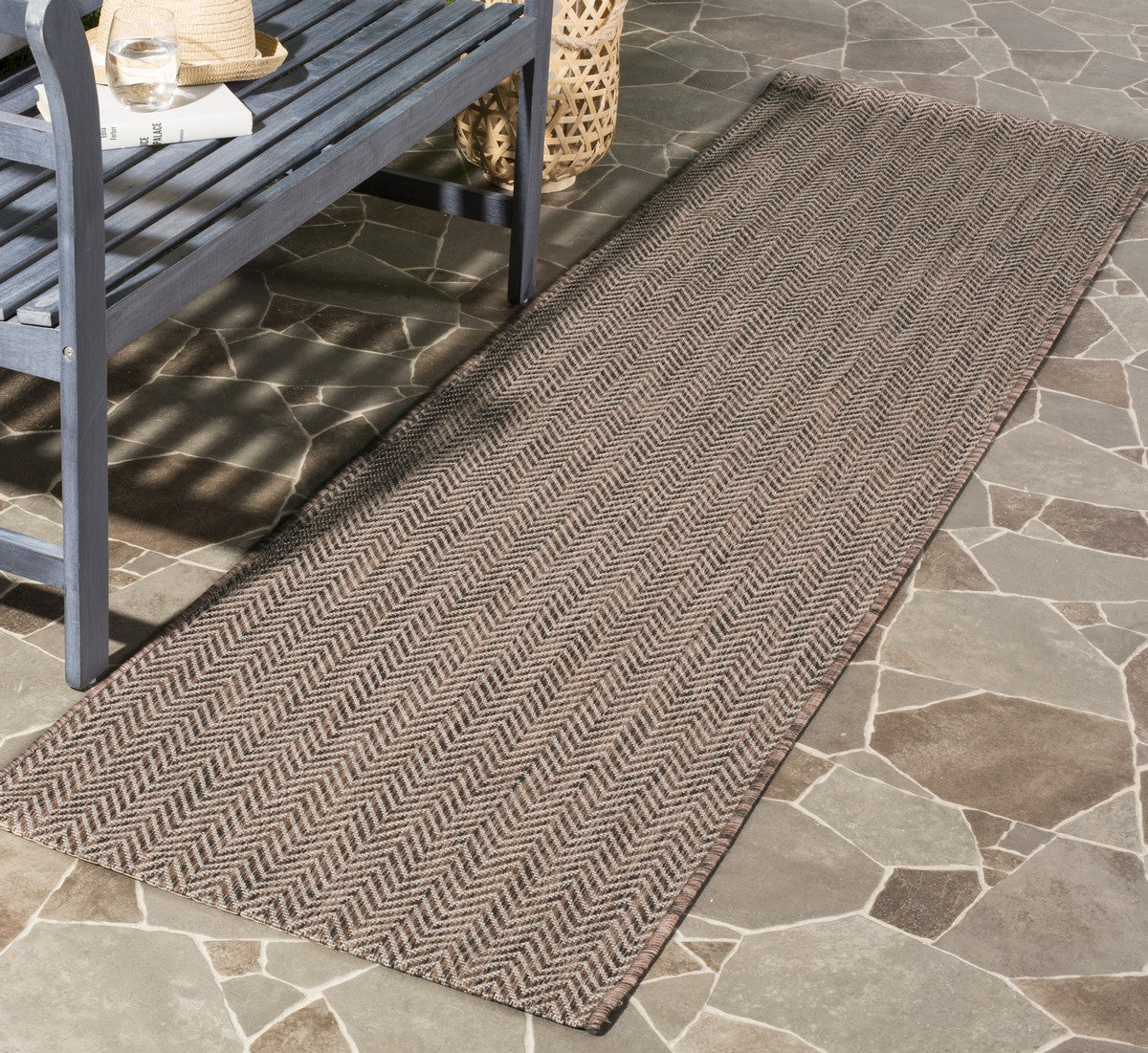  Safavieh Courtyard 8022 Indoor / Outdoor Rug - Grey / Navy - Bonton