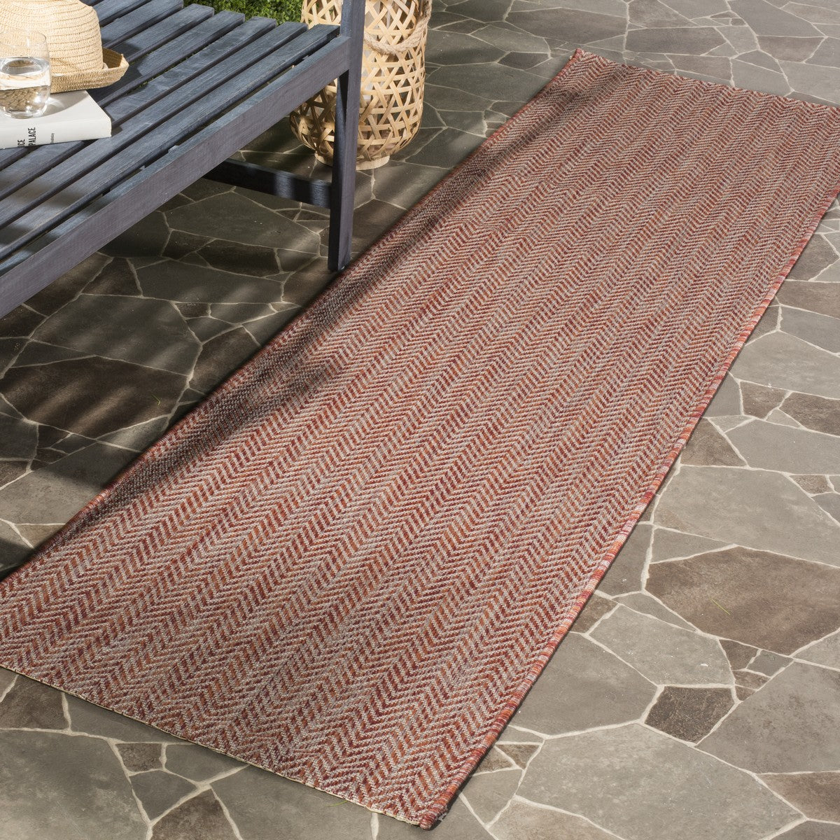  Safavieh Courtyard 8022 Indoor / Outdoor Rug - Grey / Navy - Bonton