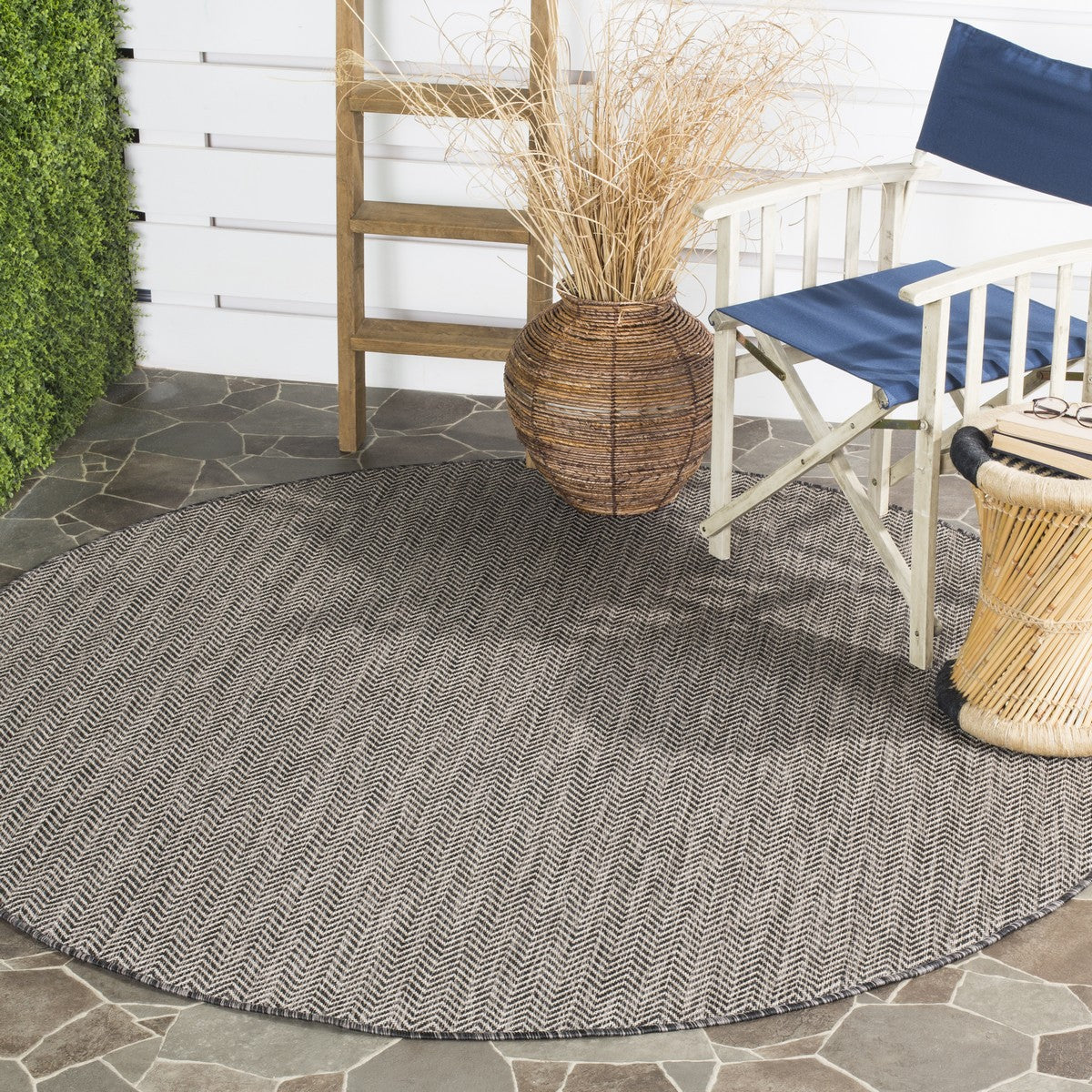  Safavieh Courtyard 8022 Indoor / Outdoor Rug - Grey / Navy - Bonton