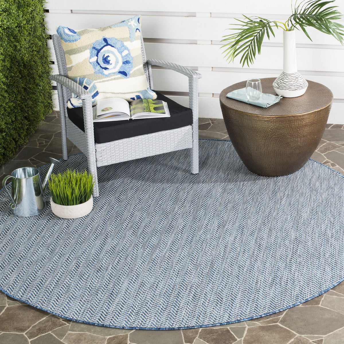  Safavieh Courtyard 8022 Indoor / Outdoor Rug - Grey / Navy - Bonton