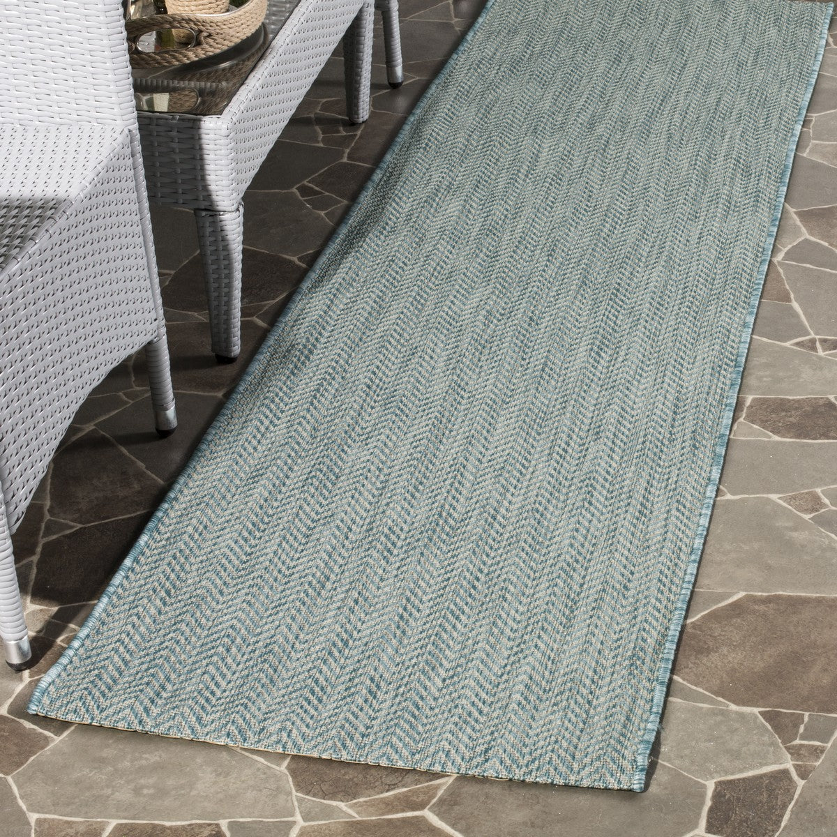  Safavieh Courtyard 8022 Indoor / Outdoor Rug - Grey / Navy - Bonton