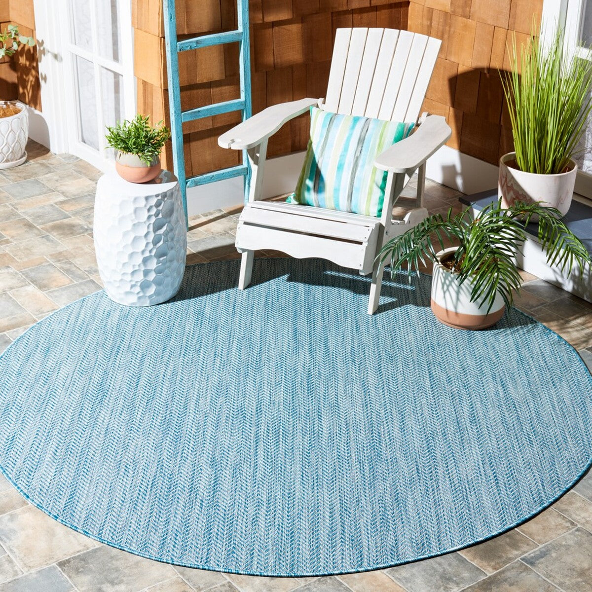  Safavieh Courtyard 8022 Indoor / Outdoor Rug - Grey / Navy - Bonton