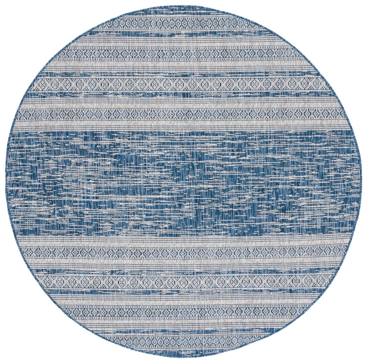  Safavieh Santorini Beach 1 Indoor / Outdoor Rug - Aqua / Grey - Bonton