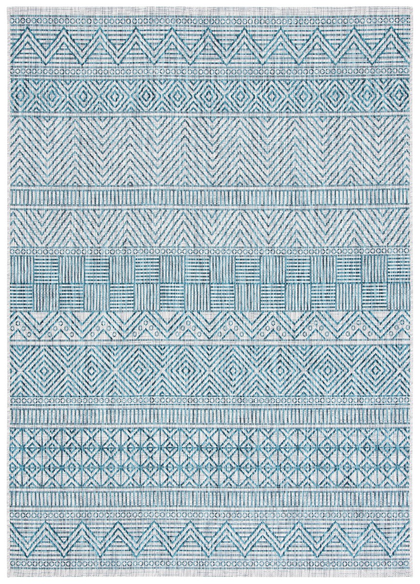  Safavieh Courtyard 8196 Indoor / Outdoor Rug - Ivory / Navy - Bonton