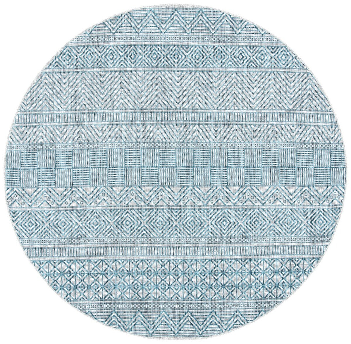  Safavieh Courtyard 8196 Indoor / Outdoor Rug - Grey / Navy - Bonton