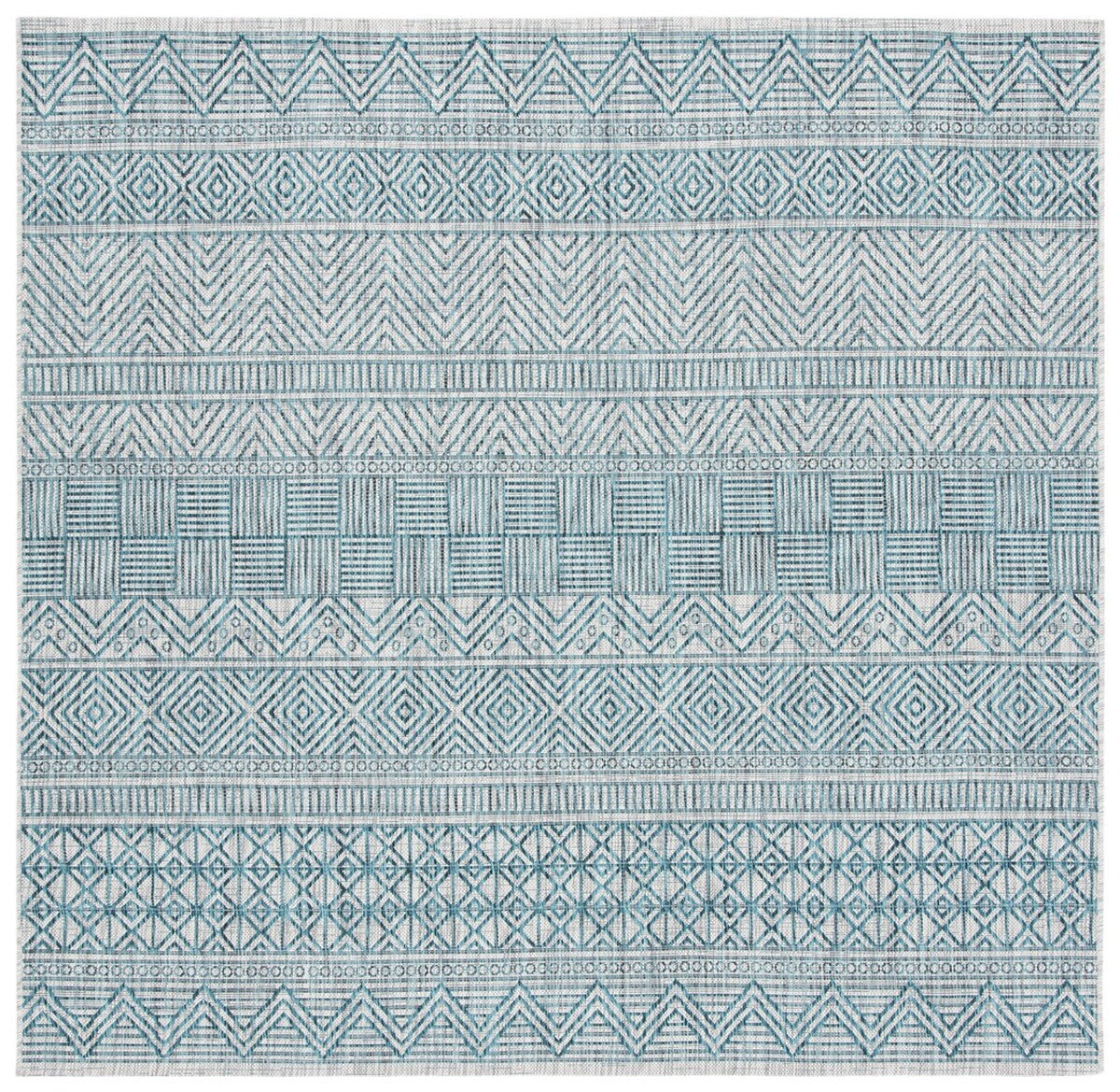  Safavieh Courtyard 8196 Indoor / Outdoor Rug - Grey / Navy - Bonton