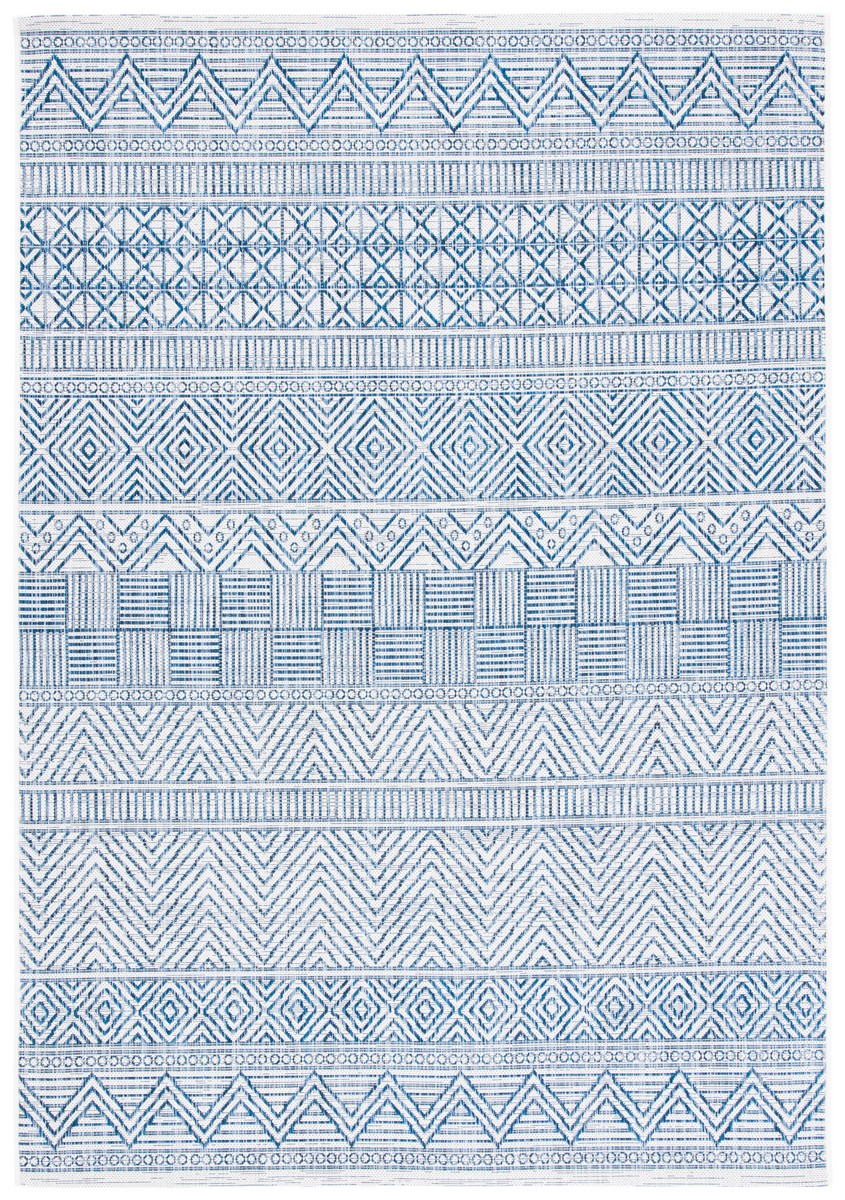  Safavieh Courtyard 8196 Indoor / Outdoor Rug - Ivory / Navy - Bonton