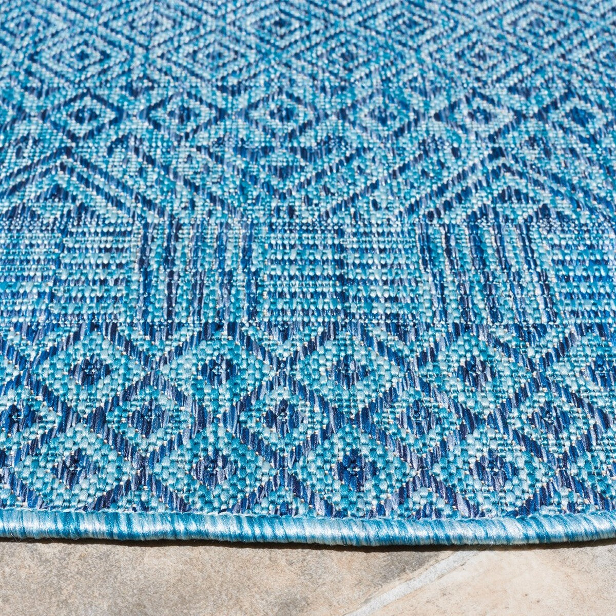  Safavieh Courtyard 8235 Indoor / Outdoor Rug - Aqua / Navy - Bonton