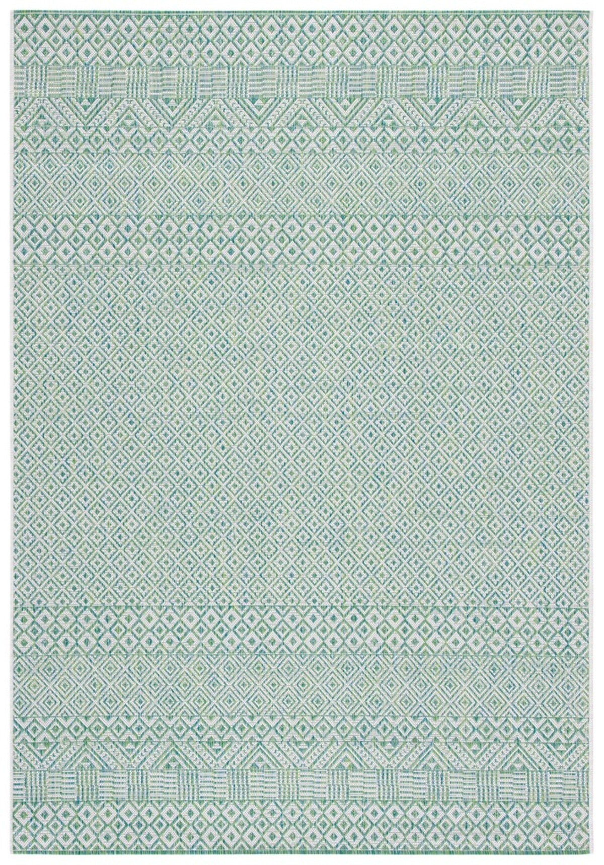  Safavieh Courtyard 8235 Indoor / Outdoor Rug - Aqua / Navy - Bonton