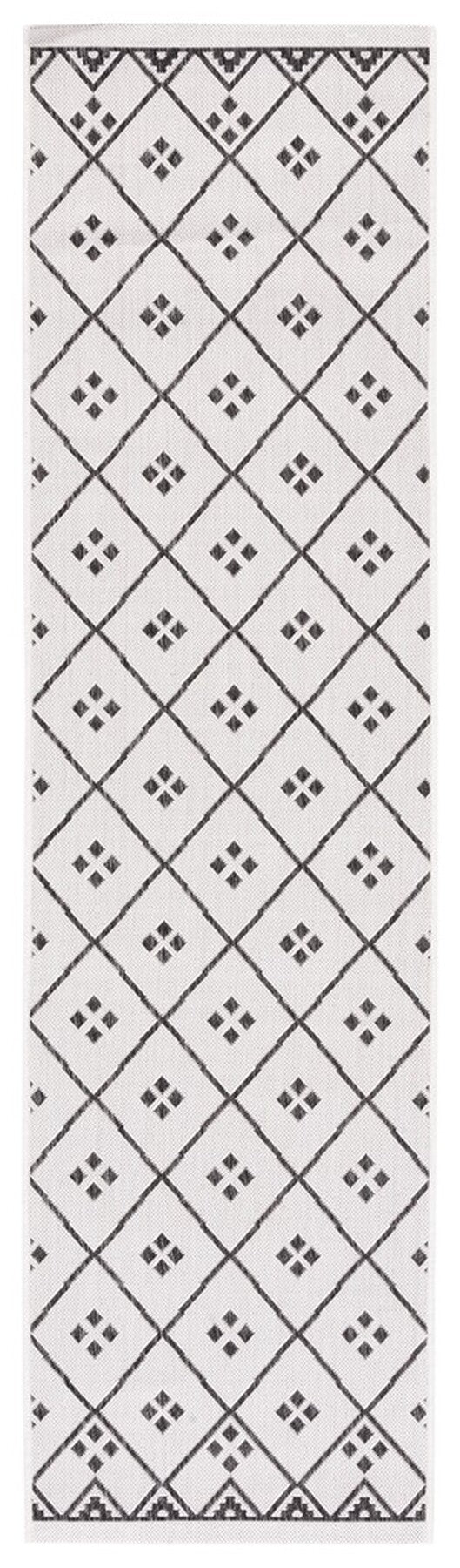  Safavieh Courtyard 8303 Indoor / Outdoor Rug - Black / Ivory - Bonton