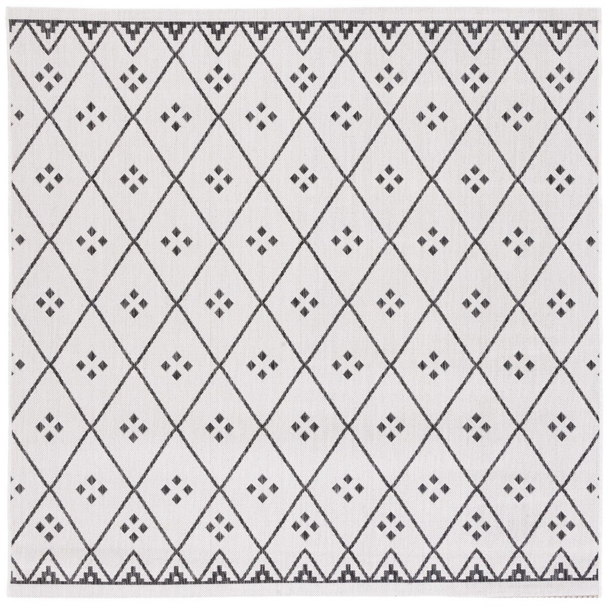  Safavieh Courtyard 8303 Indoor / Outdoor Rug - Black / Ivory - Bonton