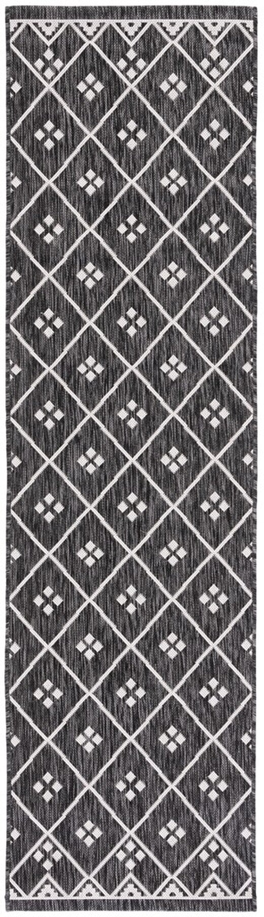  Safavieh Courtyard 8303 Indoor / Outdoor Rug - Black / Ivory - Bonton