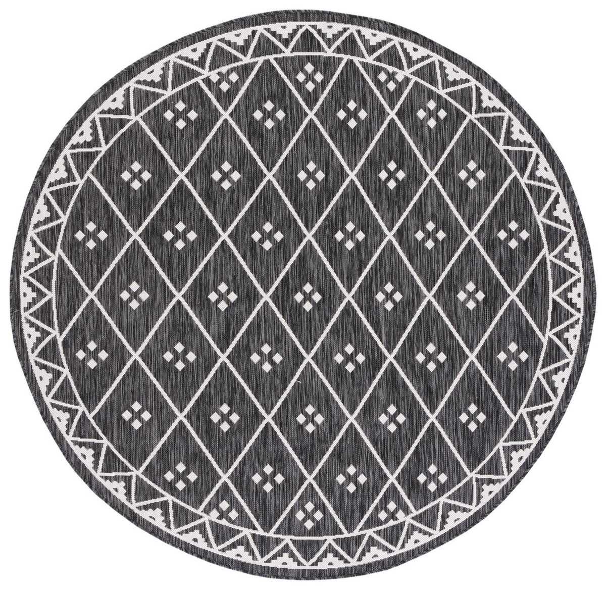  Safavieh Courtyard 8303 Indoor / Outdoor Rug - Black / Ivory - Bonton