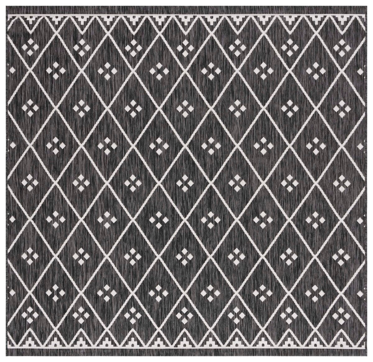  Safavieh Courtyard 8303 Indoor / Outdoor Rug - Black / Ivory - Bonton