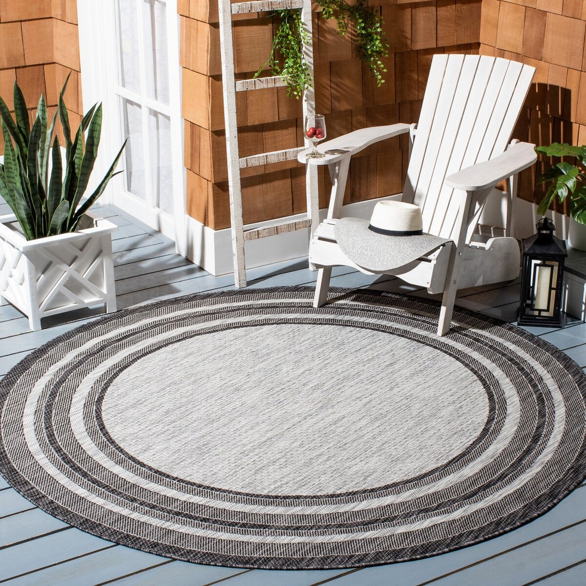  Safavieh Courtyard 8475 Indoor / Outdoor Rug - Ivory / Green - Bonton