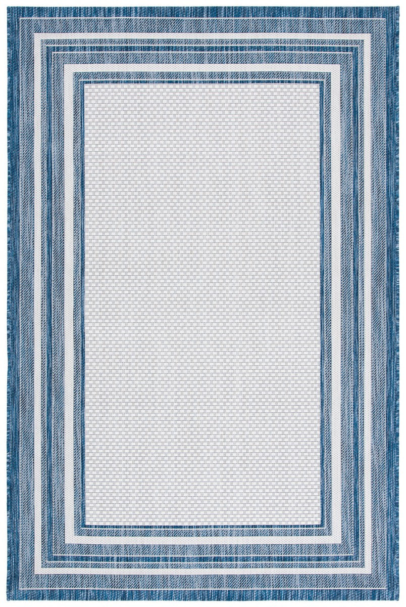  Safavieh Courtyard 8475 Indoor / Outdoor Rug - Ivory / Blue - Bonton