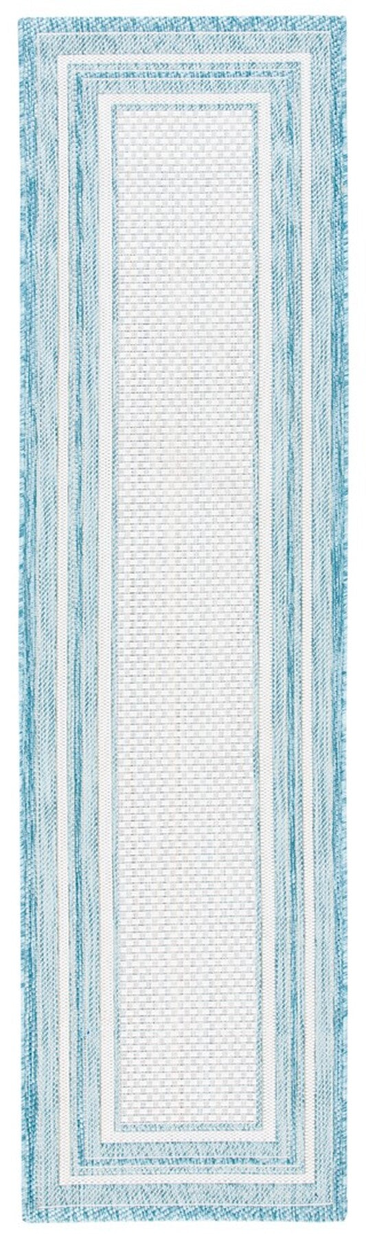  Safavieh Courtyard 8475 Indoor / Outdoor Rug - Ivory / Blue - Bonton