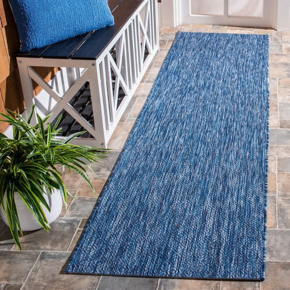  Safavieh Courtyard 8520 Indoor / Outdoor Rug - Navy / Navy - Bonton