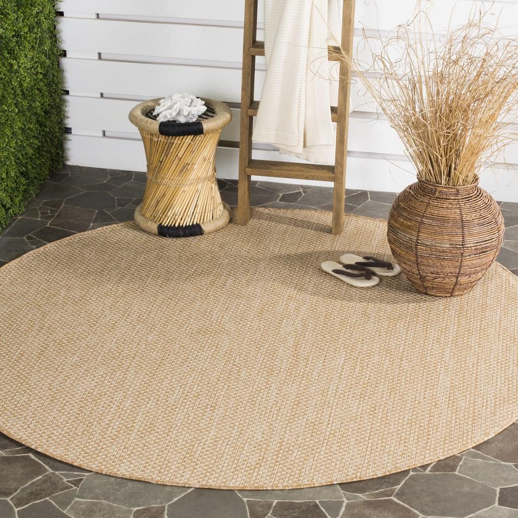  Safavieh Courtyard 8521 Indoor / Outdoor Rug - Natural / Black - Bonton