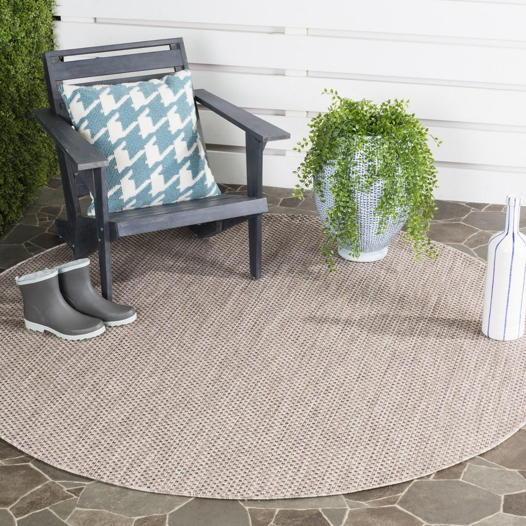  Safavieh Courtyard 8521 Indoor / Outdoor Rug - Natural / Black - Bonton