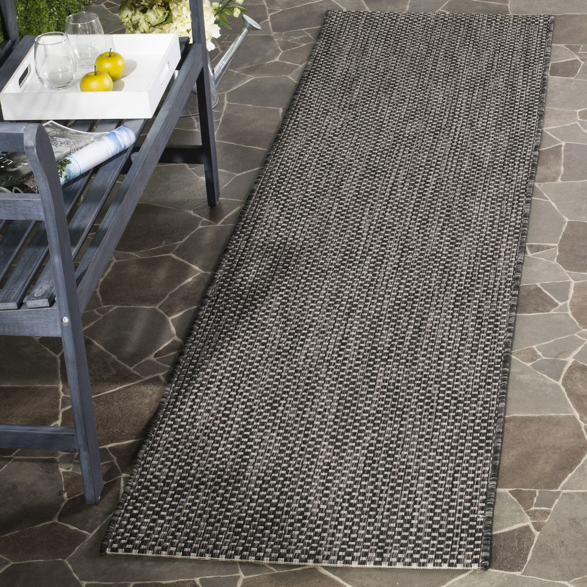  Safavieh Courtyard 8521 Indoor / Outdoor Rug - Natural / Black - Bonton