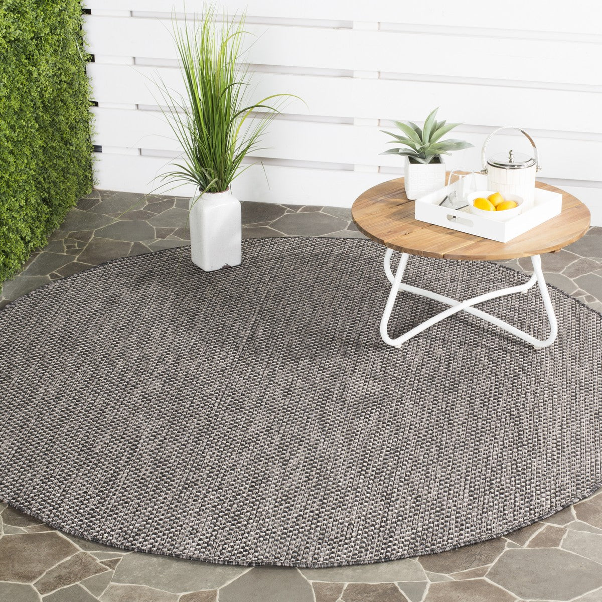  Safavieh Courtyard 8521 Indoor / Outdoor Rug - Natural / Black - Bonton