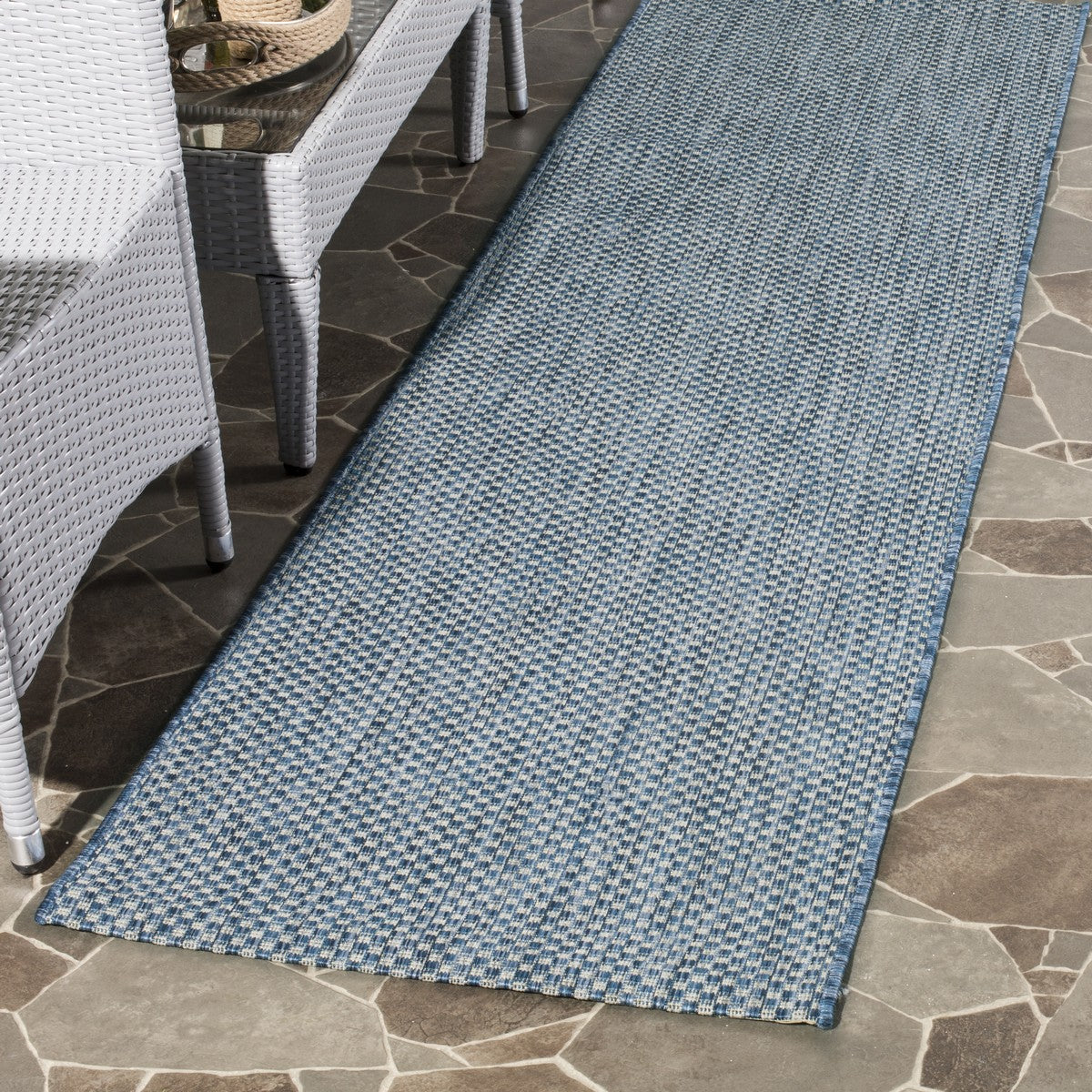  Safavieh Courtyard 8521 Indoor / Outdoor Rug - Grey / Navy - Bonton