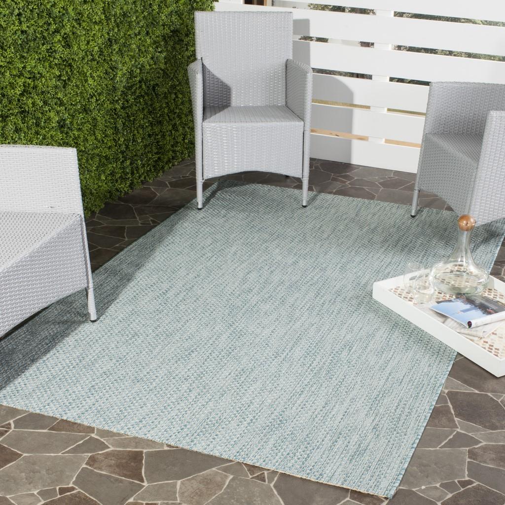  Safavieh Courtyard 8521 Indoor / Outdoor Rug - Green / Blue - Bonton