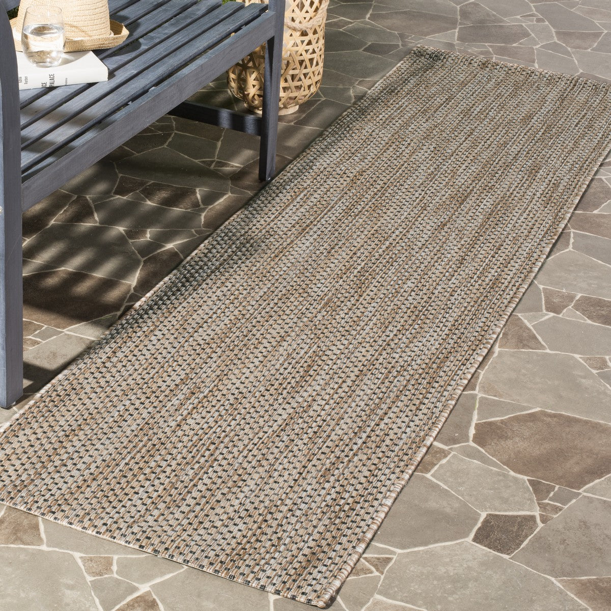  Safavieh Courtyard 8521 Indoor / Outdoor Rug - Grey / Navy - Bonton