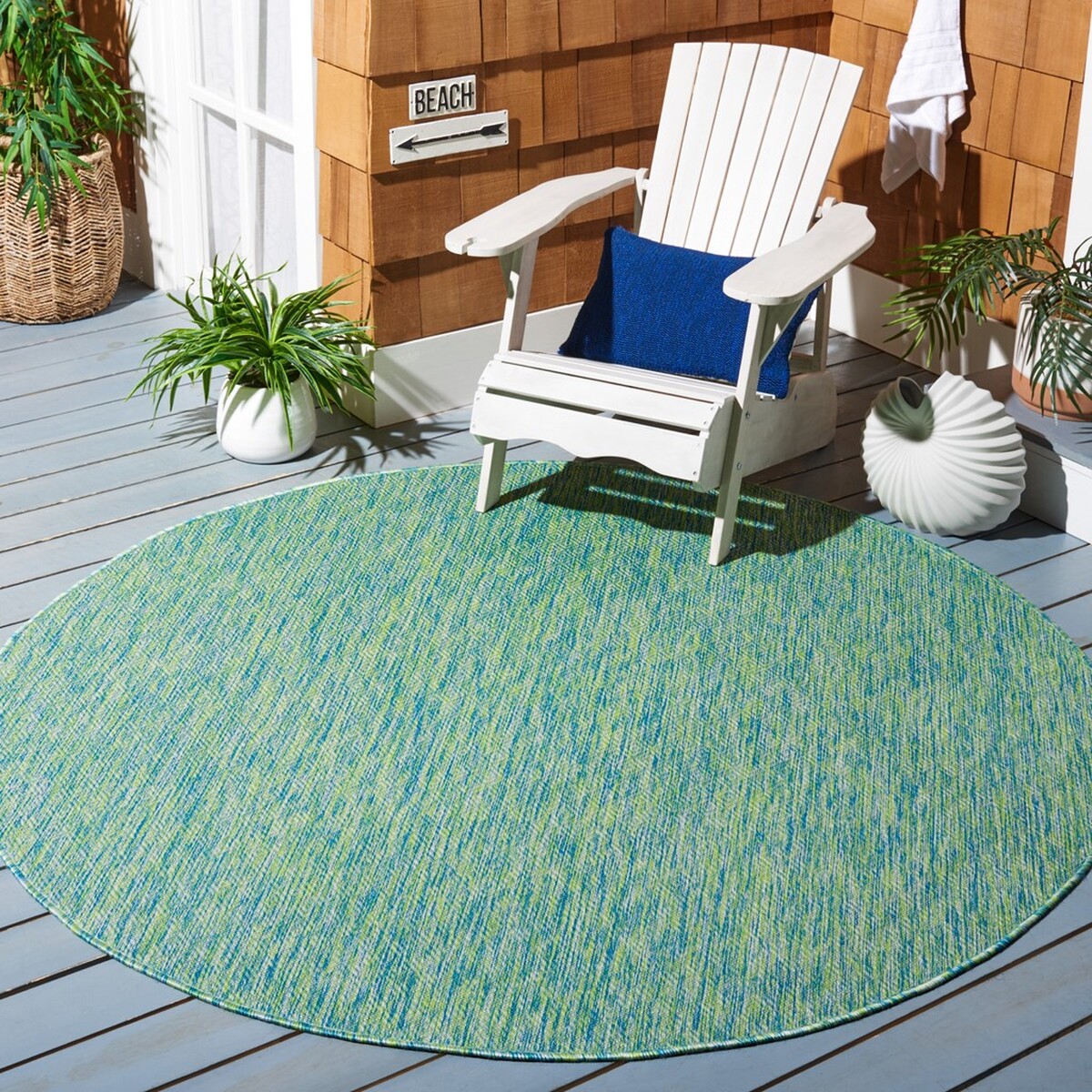  Safavieh Courtyard 8521 Indoor / Outdoor Rug - Green / Blue - Bonton