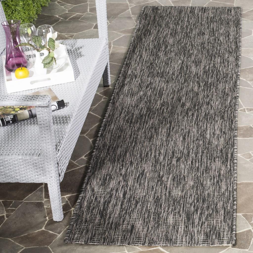  Safavieh Courtyard 8522 Indoor / Outdoor Rug - Black / Black - Bonton