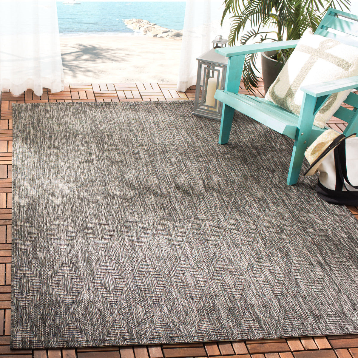  Safavieh Courtyard 8522 Indoor / Outdoor Rug - Grey / Grey - Bonton