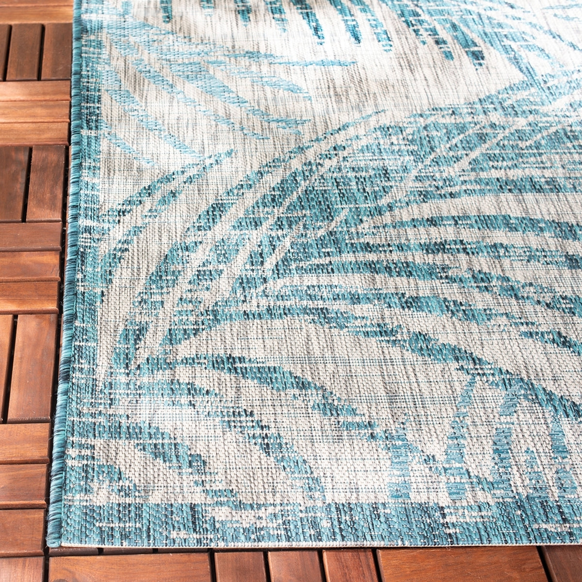  Safavieh Courtyard 8557 Indoor / Outdoor Rug - Aqua / Navy - Bonton