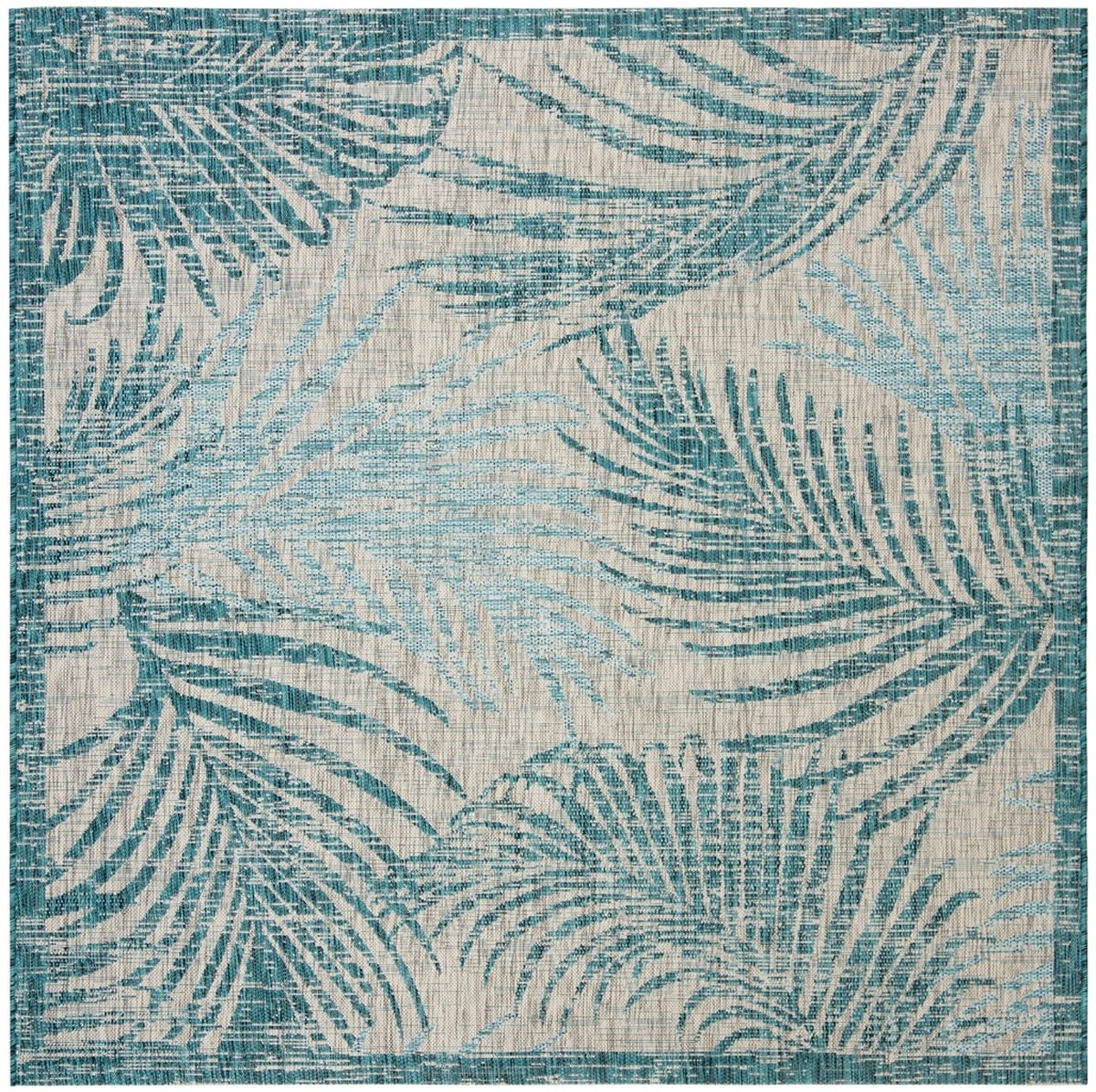  Safavieh Courtyard 8557 Indoor / Outdoor Rug - Aqua / Navy - Bonton