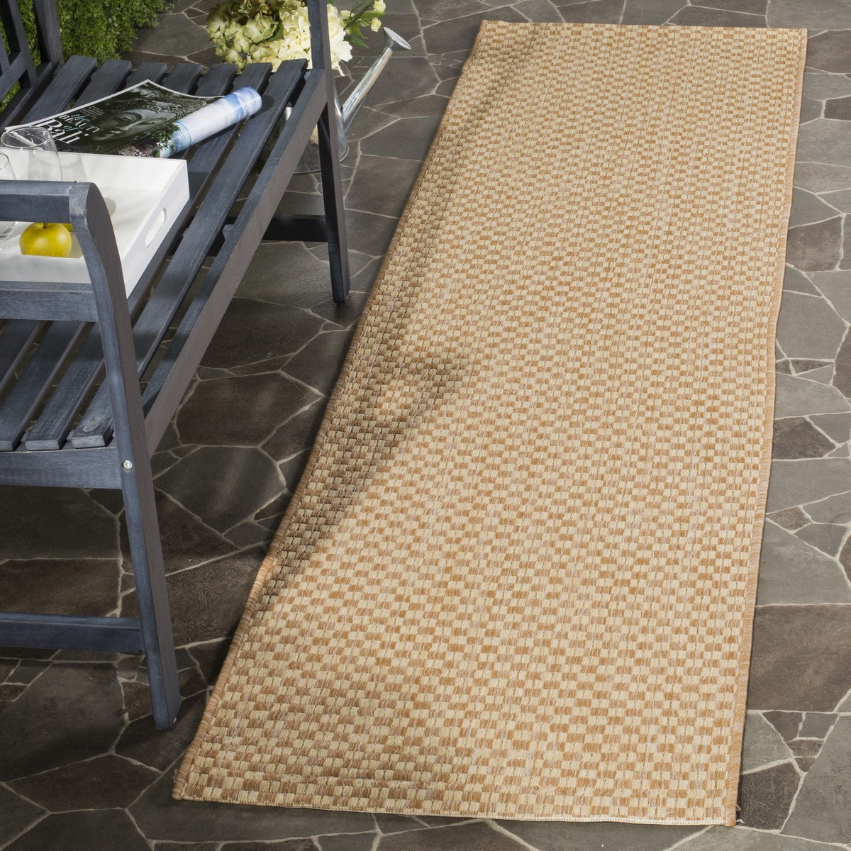  Safavieh Courtyard 8653 Indoor / Outdoor Rug - Light Brown / Light Grey - Bonton