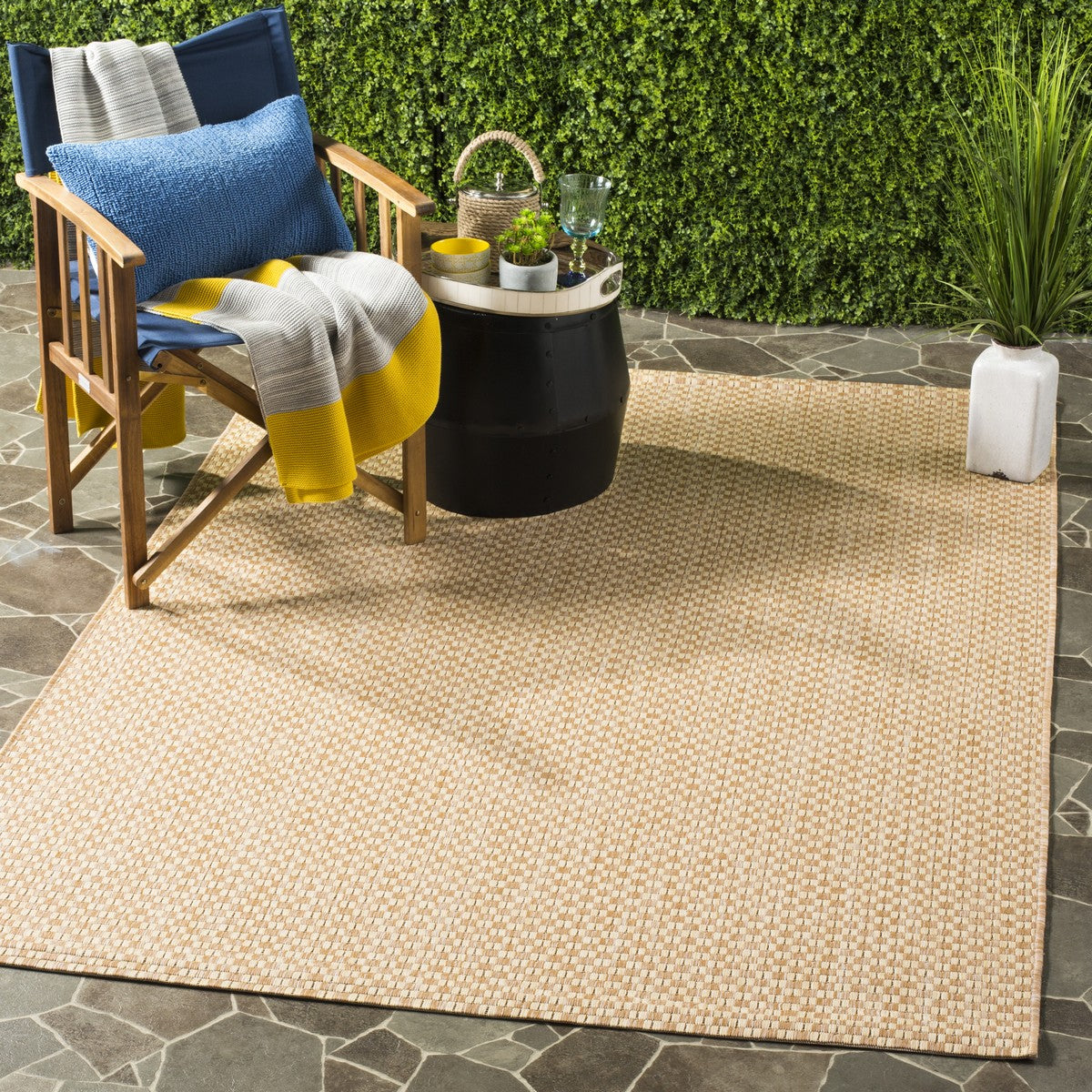  Safavieh Courtyard 8653 Indoor / Outdoor Rug - Black / Light Grey - Bonton