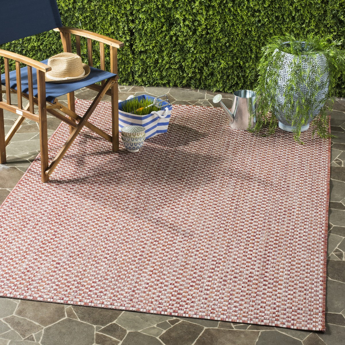  Safavieh Courtyard 8653 Indoor / Outdoor Rug - Blue / Light Grey - Bonton