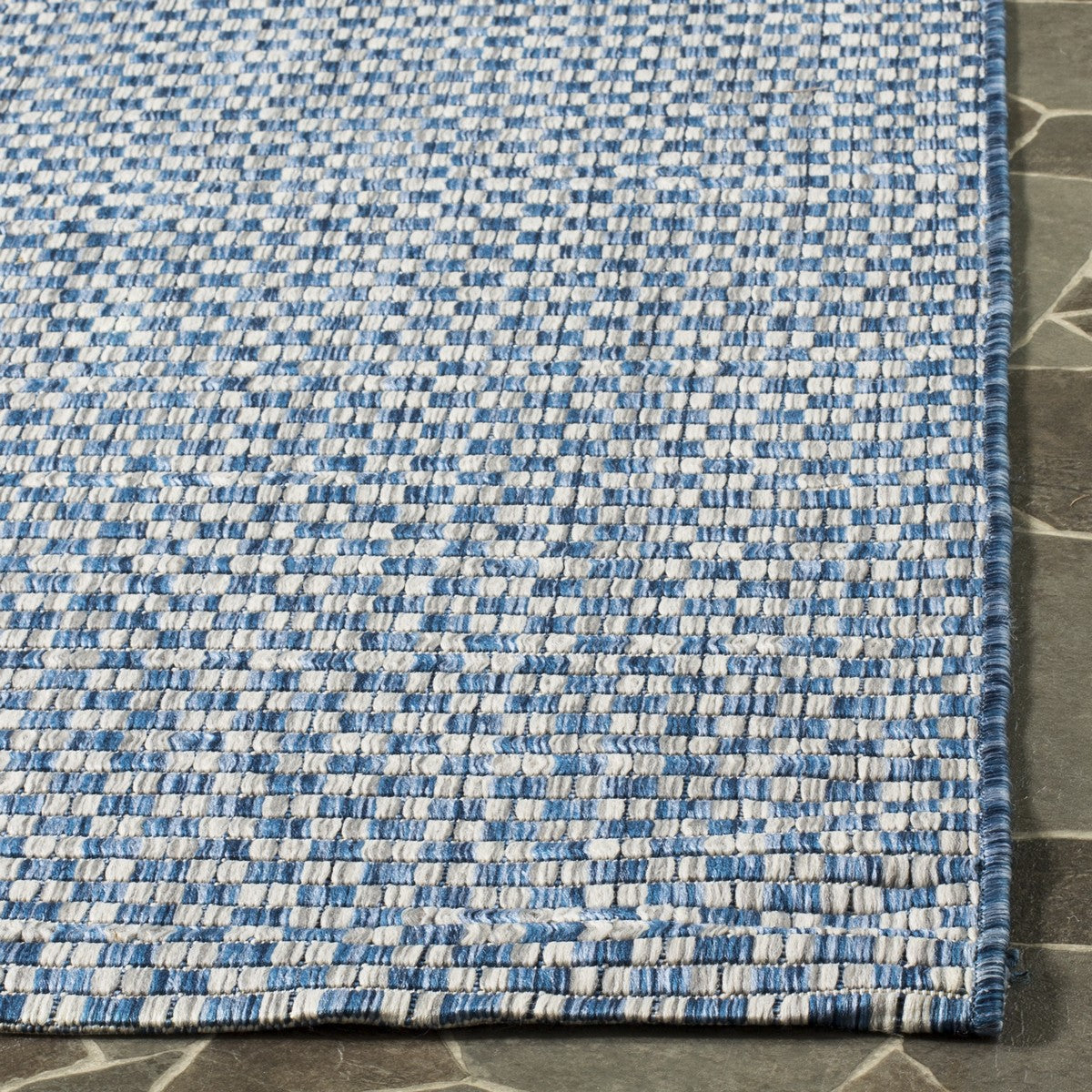  Safavieh Courtyard 8653 Indoor / Outdoor Rug - Turquoise / Light Grey - Bonton