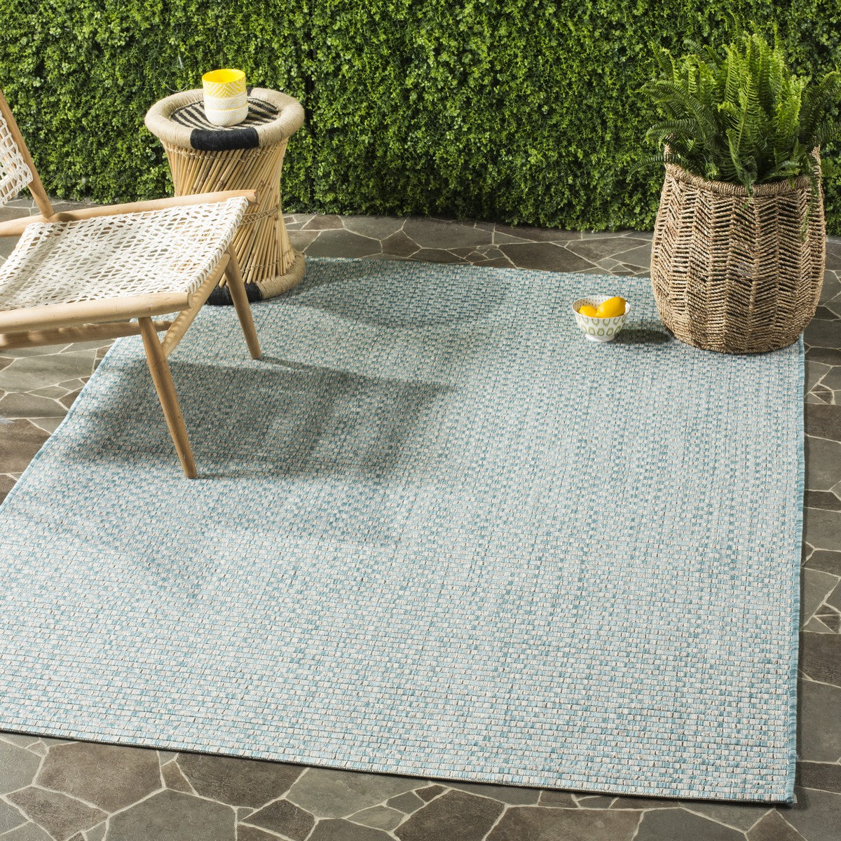  Safavieh Courtyard 8653 Indoor / Outdoor Rug - Light Blue / Light Grey - Bonton