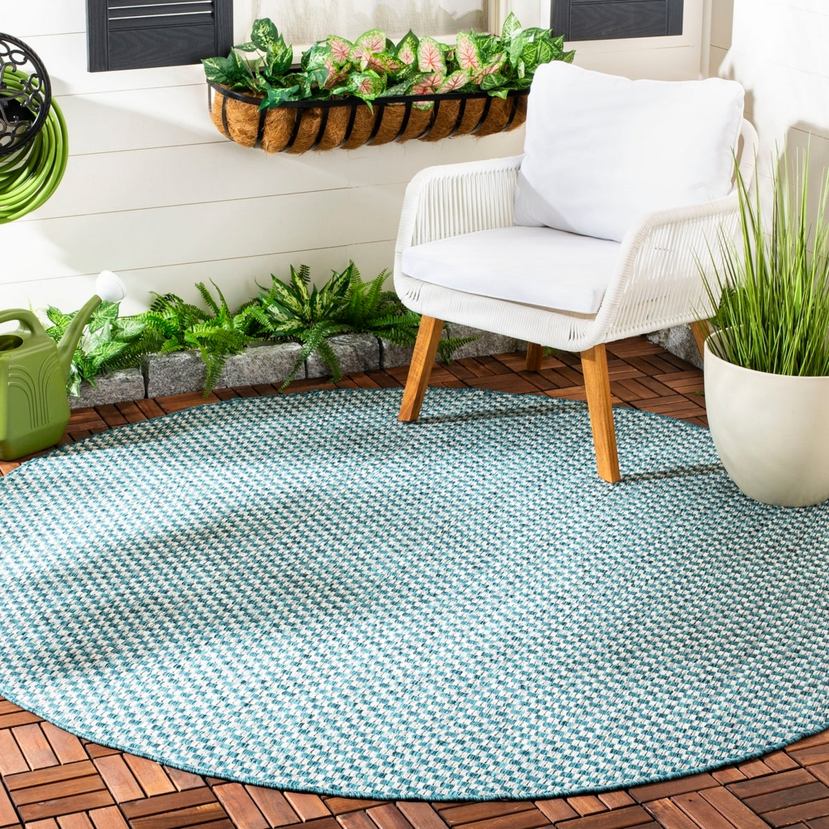  Safavieh Courtyard 8653 Indoor / Outdoor Rug - Black / Light Grey - Bonton